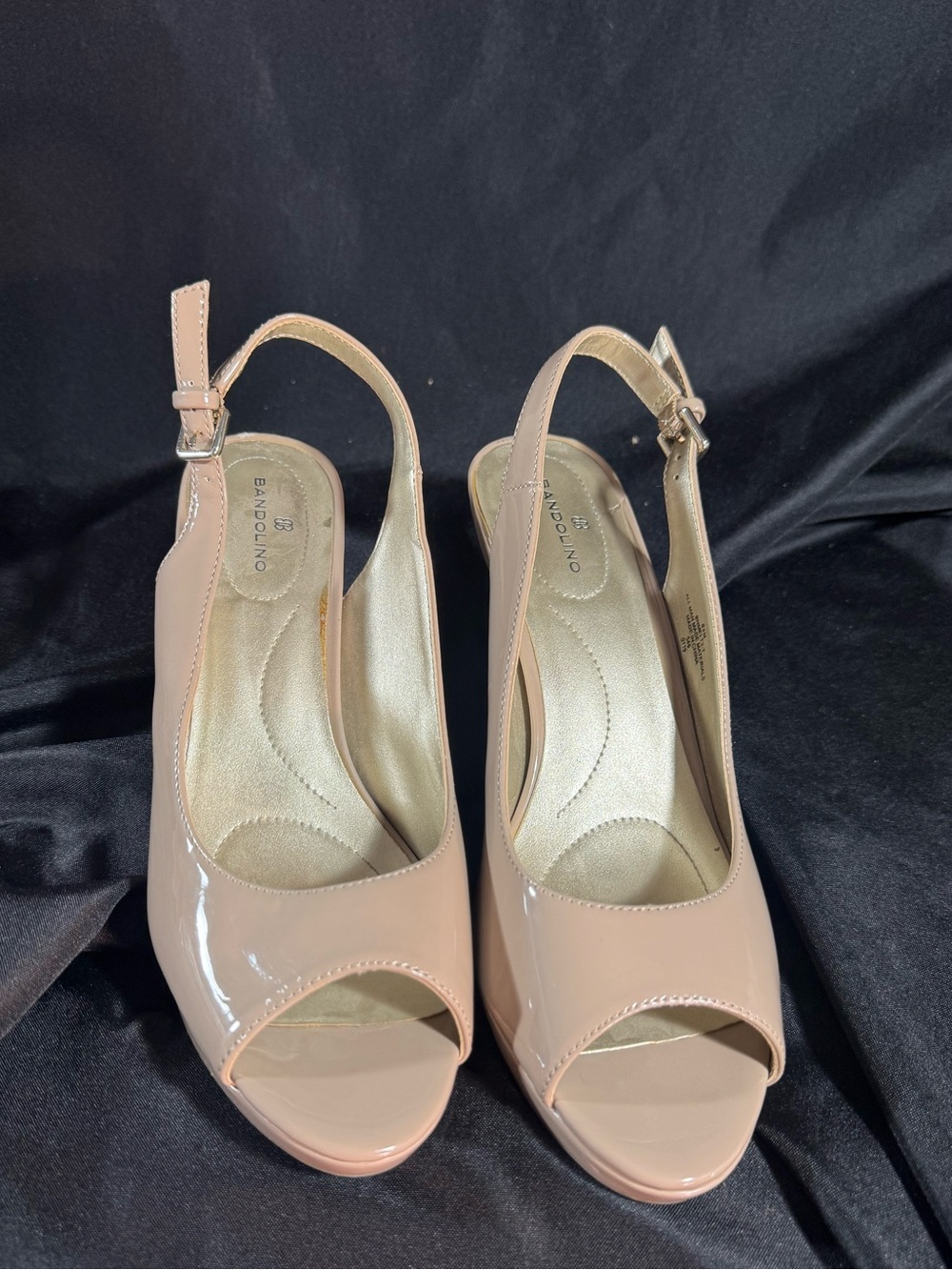 Bandolino Nude Slingback Peep Toe Heels 8.5M